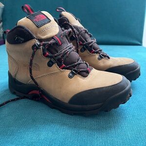 The North Face X-2 Brown and Black Red Hiking Trail Boots Womens 7.5 Waterproof